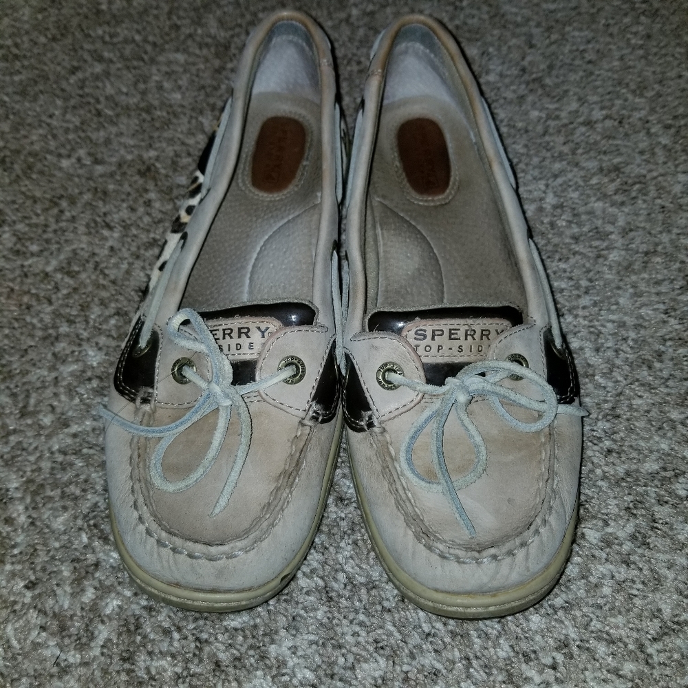 ⭐Sperry top sider leopard flats